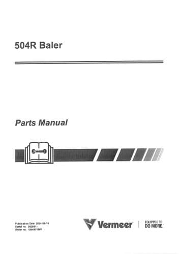 Vermeer Baler 504R Parts Manual