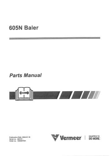 Vermeer Baler 605N Parts Manual