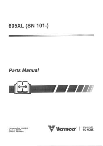 Vermeer Baler 605XL Parts Manual