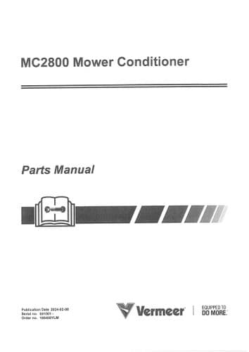 Vermeer Mower Conditioner MC2800 Parts Manual