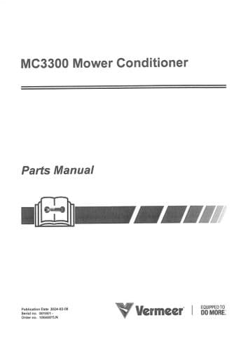 Vermeer Mower Conditioner MC3300 Parts Manual