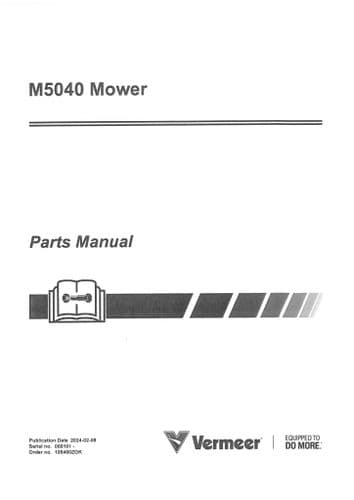 Vermeer Mower M5040 Parts Manual