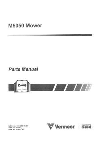 Vermeer Mower M5050 Parts Manual