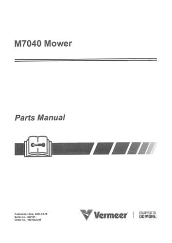 Vermeer Mower M7040 Parts Manual