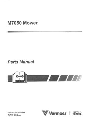 Vermeer Mower M7050 Parts Manual