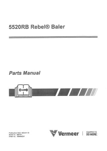 Vermeer Rebel Baler 5520RB Parts Manual
