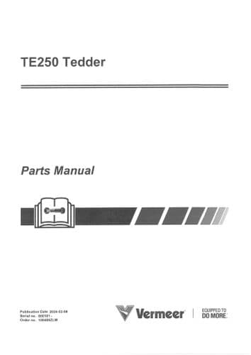 Vermeer Tedder TE250  Parts Manual