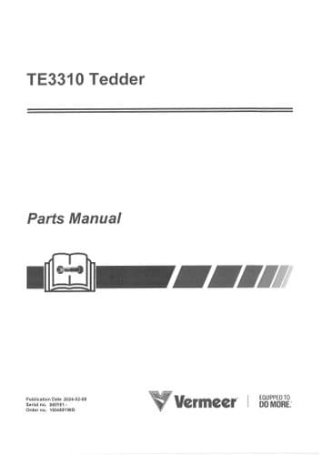 Vermeer Tedder TE3310  Parts Manual