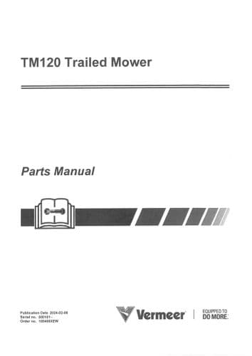 Vermeer Trailed Mower TM120 Parts Manual