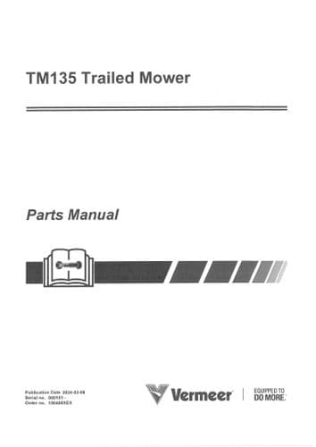 Vermeer Trailed Mower TM135 Parts Manual