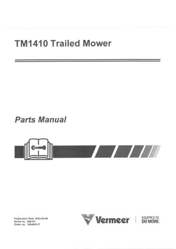 Vermeer Trailed Mower TM1410 Parts Manual