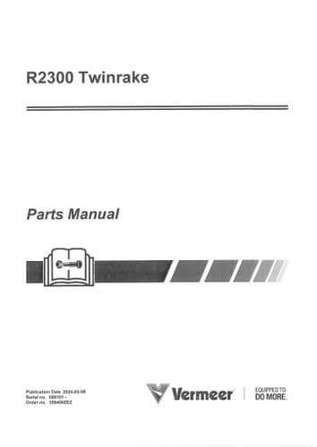 Vermeer Twinrake R2300 Parts Manual