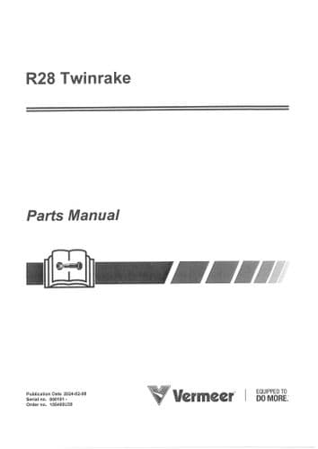 Vermeer Twinrake R28 Parts Manual