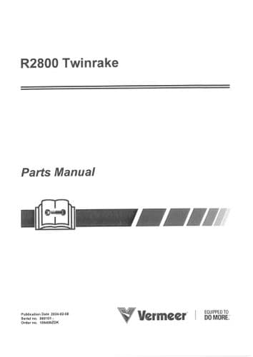 Vermeer Twinrake R2800 Parts Manual