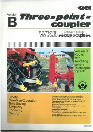 Versin B Three Point Coupler - One Man Operation - Brochure