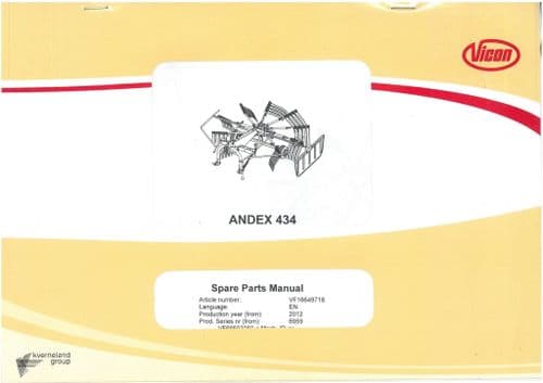 Vicon  Andex 434 Parts Manual