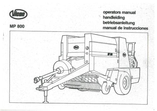 Vicon Baler MP800 Operators Manual