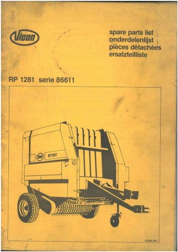 Vicon Baler RP1281 Serie 86611 Parts Manual