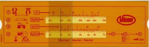 Vicon Fertiliser Spreader Slide Calculator.