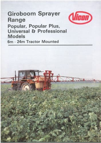Vicon Giroboom Sprayer Range - Popular, Popular +, Universal & Professional Models - Brochure
