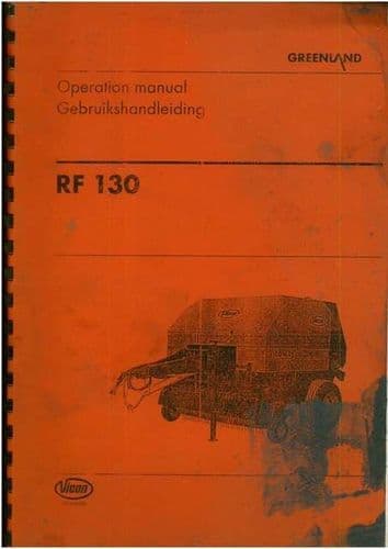 Vicon Greenland Baler RF130 Operators Manual