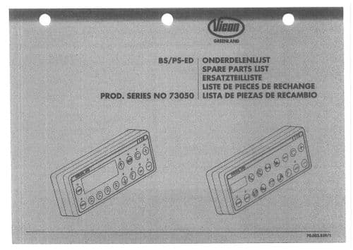 Vicon Greenland Electronic Centre BS PS-ED Serie 73050 Parts Manual