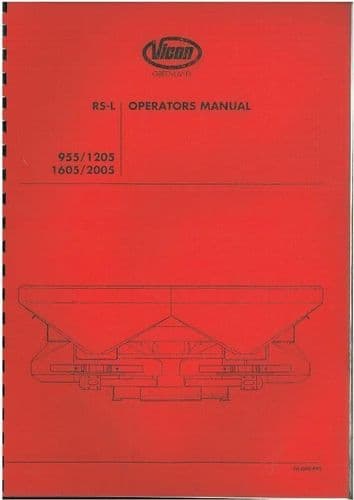 Vicon Greenland Fertiliser Spreader RS-L 955 1205 1605 2005 Operators Manual