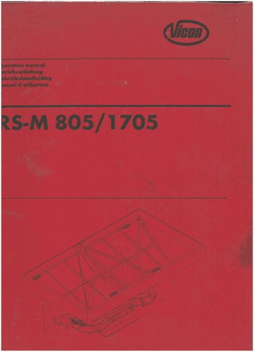 Vicon Greenland  RS-M 805 RS-M 1705 Operators Manual