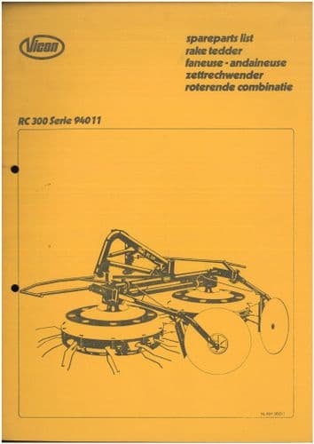 Vicon Hay Maker Tedder RC300 Parts Manual