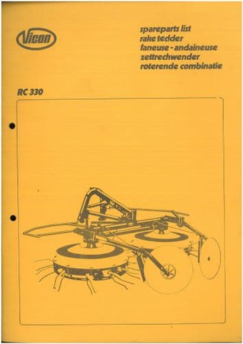 Vicon Hay Maker Tedder RC300 Parts Manual - ORIGINAL