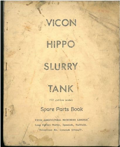 Vicon Hippo Slurry Tank Parts Manual