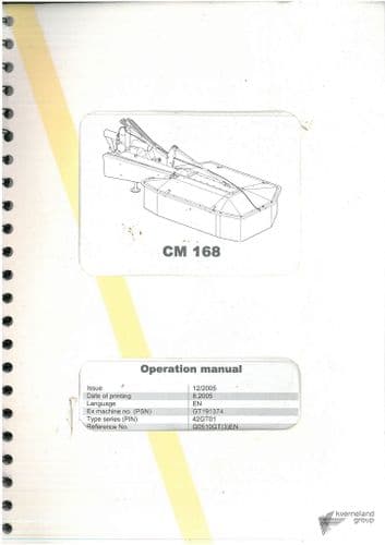 Vicon Kverneland Mower CM 168 Operators Manual - CM168 - 2005
