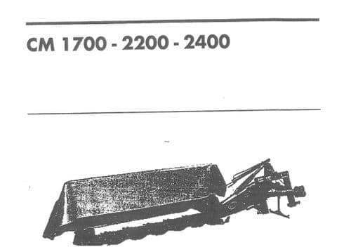 Vicon Kverneland Mower CM1700 CM2200 CM2400 Workshop Service Manual