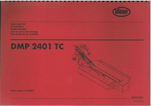 Vicon Kverneland Mower Conditioner DMP 2401 TC Parts Manual