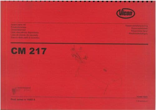 Vicon Mower CM217 Parts Manual - CM 217