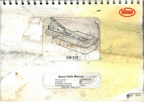 Vicon Mower CM218 Parts Manual