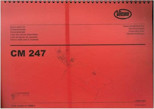 Vicon Mower CM247 Parts Manual - CM 247