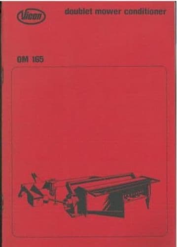 Vicon Mower Conditioner OM165 Operators Manual