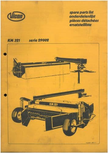 Vicon Mower KM321 Serie 29002 Parts Manual