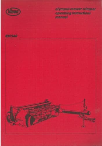 Vicon Olympus Mower Crimper KM240 - Operators Manual - 240