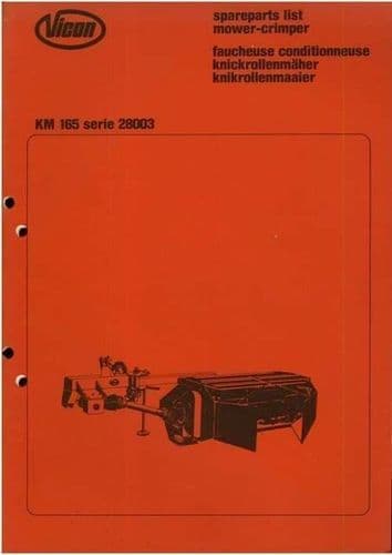 Vicon Olympus Mower Crimper KM240 - Parts Manual - 240