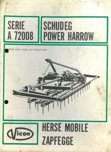 Vicon Power Harrow Series 72008 Parts Manual - 72008