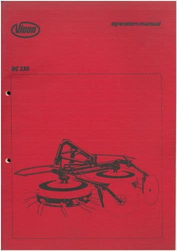 Vicon Rotary Hay Maker Tedder RC330 Operators Manual