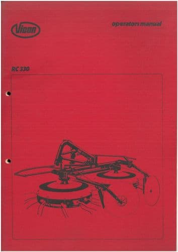 Vicon Rotary Hay Maker Tedder RC330 Operators Manual