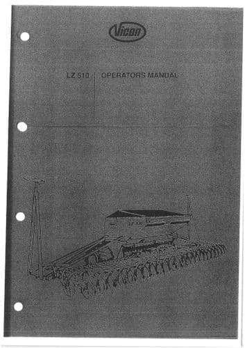 Vicon Seed Drill LZ 510 Operators Manual LZ510