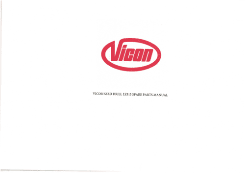 Vicon Seed Drill LZ 515 Parts Manual - LZ515