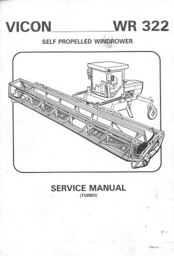Vicon  Self Propelled Windrowers WR 322 -  Service Manual 322