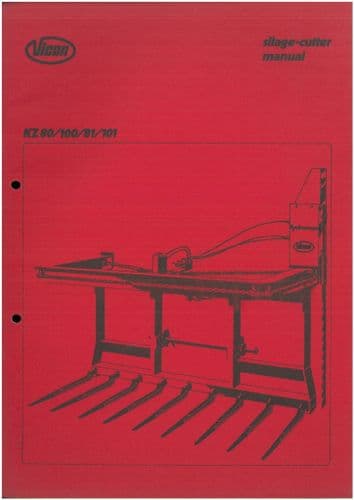 Vicon Silage Cutter KZ80 KZ100 KZ81 KZ101 Operators Manual