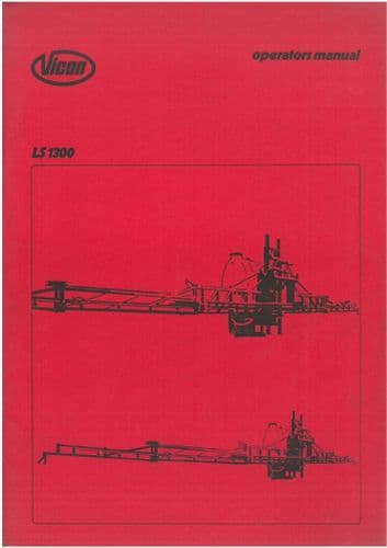 Vicon Sprayer LS 1300 -  Operators Manual - 1300