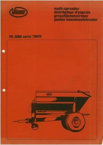 Vicon Spreader PS2000 Parts Manual